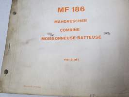 Massey-Ferguson Mähdrescher 186 Ersatzteil-Liste 1969 (leikkuupuimuri) -Parts book / varaosaluettelo