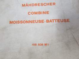 Massey-Ferguson Mähdrescher 187 Ersatzteil-Liste 1968 (leikkuupuimuri) -Parts book / varaosaluettelo