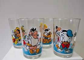 4 x vintage Disney juomalasi VMC