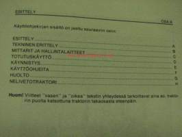 Massey Ferguson 275 / 275-4 traktori -käyttöohjekirja, sis erillisen osuuden nelivedolle + varaosakuvasto