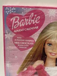 Barbie suklaakalenteri vuodelta 2002. Ei syötäväksi. Alkuperäismuovissa