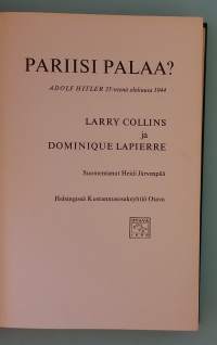 Joko Pariisi palaa.  ( Sotahistoria )