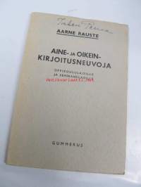 Aine- ja oikeinkirjoitusneuvoja oppikoululaisille ja seminaarilaisille