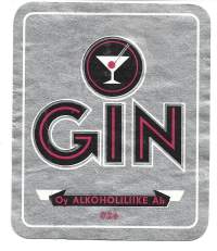 GIN  nr 026 - viinaetiketti