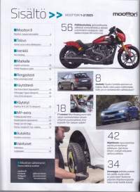 Moottori 2025 N:o 4. Rengastesti: Sähköautojen kesärenkaat. Sijaisautopalvelut vertailussa. Dacia Duster 4x4 käyttötesti alkaa.
