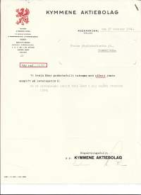 Kymmene Oy  Kuusankoski 1946 - firmalomake