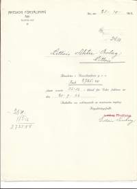 Antskog Försäljing Åbo 1922  -  firmalomake