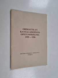 Orimattilan kansalaisopisto opetusohjelma 1995-1996