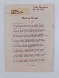 Herää walwomaan! : lehti hengellisen elämän syventämiseksi n:o 7-8/1963