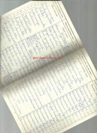 Oppikoulun Kasvistopäiväkirja, täytetty 1963