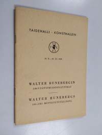 Walter Runebergin 100-vuotismuistonäyttely : Taidehalli = Walter Runebergs 100-års minnesutställning : Konsthallen, 29.10. - 20.11.1938