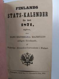 Finlands stats-kalender för året 1871 - Finlands statskalender