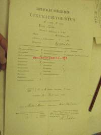 Sortavalan Reaalilyseo, lukukausi-todistus Vilho Tikka 1906