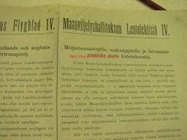 Meijeri -aihe: Maanviljelyshallituksen lentolehtisiä nr IV - Meijerinomistajille, voikauppiaille, ja laivanisännistöille (voin kuletuksesta) - Till