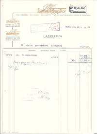 Suomen Kultasepät Oy  Turku 1954  - firmalomake