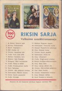 Kaksi ihmistä, 1952. 6.p. Riksin sarja 29. ( romaani) (LÖYTÖNURKKAKIRJAT)