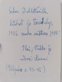 Runoilijan kalenteri 1959-1960 : kuultua, nähtyä, koettua (signeerattu, tekijän omiste)