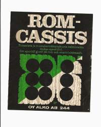 ROM-CASSIS Alko nr 244   - viinaetiketti