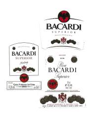 Ron Bacardi    - viinaetiketti 3 eril