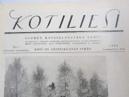 Kotiliesi 1931 nr 1, Nykyaikaa kodinsisustuksessa - arkkitehdit Aino &amp; Alvar Aalto - Erik Bryggman - P. &amp; M Blomstedt - 4-sivuinen artikkeli kalustekuvineen...
