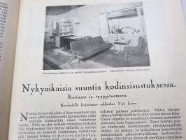 Kotiliesi 1931 nr 1, Nykyaikaa kodinsisustuksessa - arkkitehdit Aino &amp; Alvar Aalto - Erik Bryggman - P. &amp; M Blomstedt - 4-sivuinen artikkeli kalustekuvineen...