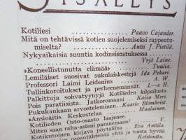 Kotiliesi 1931 nr 1, Nykyaikaa kodinsisustuksessa - arkkitehdit Aino &amp; Alvar Aalto - Erik Bryggman - P. &amp; M Blomstedt - 4-sivuinen artikkeli kalustekuvineen...