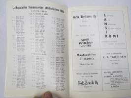 Rosenlewin Urheilijat RU-38, Pori - Iirot, Rauma, 15.9.1963 -Suomensarja (Suomen sarja / Mestaruussarja)  -jalkapallo käsiohjelma