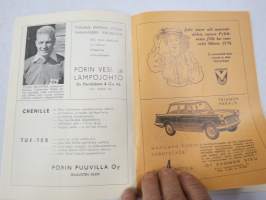 Rosenlewin Urheilijat RU-38, Pori - Iirot, Rauma, 15.9.1963 -Suomensarja (Suomen sarja / Mestaruussarja)  -jalkapallo käsiohjelma