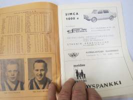 Rosenlewin Urheilijat RU-38, Pori - Iirot, Rauma, 15.9.1963 -Suomensarja (Suomen sarja / Mestaruussarja)  -jalkapallo käsiohjelma