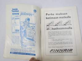 Yleisurheilumaaottelu Suomi - Italia, Helsinki 1-2.8.1967 -käsiohjelma / program