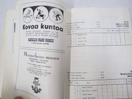 Yleisurheilumaaottelu Suomi - Italia, Helsinki 1-2.8.1967 -käsiohjelma / program
