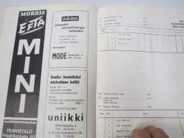 Yleisurheilumaaottelu Suomi - Italia, Helsinki 1-2.8.1967 -käsiohjelma / program