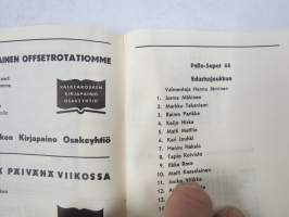 Pallo-Sepot 44 (Valkeakoski) - Rosenlewin Urheilijat RU-38, heinäkuu 1967 -Suomensarja (Suomen sarja / Mestaruussarja)  -jalkapallo käsiohjelma
