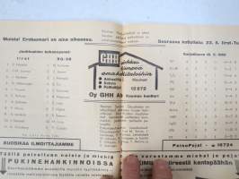 Iirot (Rauma) - Rosenlewin Urheilijat RU-38 19.5.1965 -Suomensarja (Suomen sarja / Mestaruussarja)  -jalkapallo käsiohjelma