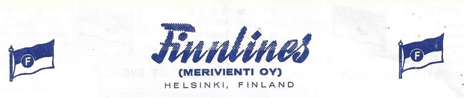 Finnlines Oy Helsinki 1965 Bill of lading - konosement firmalomake