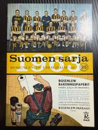 Rosenlewin Urheilijat RU-38, Pori - Turun Toverit 8.9.1963 -Suomensarja (Suomen sarja / Mestaruussarja)  -jalkapallo käsiohjelma