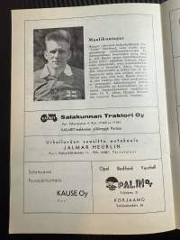 Rosenlewin Urheilijat RU-38, Pori - Turun Toverit 8.9.1963 -Suomensarja (Suomen sarja / Mestaruussarja)  -jalkapallo käsiohjelma