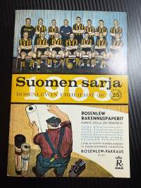 Rosenlewin Urheilijat RU-38, Pori - Turku Teräs 19.5.1963 -Suomensarja (Suomen sarja / Mestaruussarja)  -jalkapallo käsiohjelma