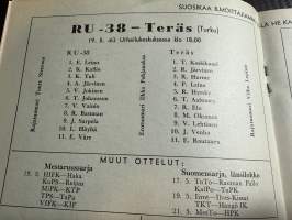 Rosenlewin Urheilijat RU-38, Pori - Turku Teräs 19.5.1963 -Suomensarja (Suomen sarja / Mestaruussarja)  -jalkapallo käsiohjelma