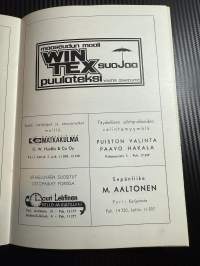 Rosenlewin Urheilijat RU-38, Pori - Turku Teräs 19.5.1963 -Suomensarja (Suomen sarja / Mestaruussarja)  -jalkapallo käsiohjelma