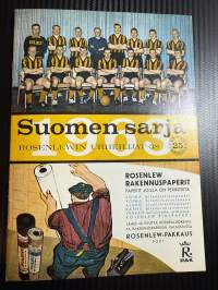 Rosenlewin Urheilijat RU-38, Pori - Tampere Kal Po 26.5.1963 -Suomensarja (Suomen sarja / Mestaruussarja)  -jalkapallo käsiohjelma
