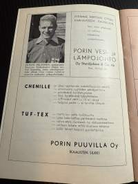 Rosenlewin Urheilijat RU-38, Pori - Tampere I- Kissat 16.6.1963 -Suomensarja (Suomen sarja / Mestaruussarja)  -jalkapallo käsiohjelma