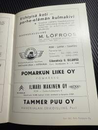Rosenlewin Urheilijat RU-38, Pori - Turun Pallokerho 30.6.1963 -Suomensarja (Suomen sarja / Mestaruussarja)  -jalkapallo käsiohjelma