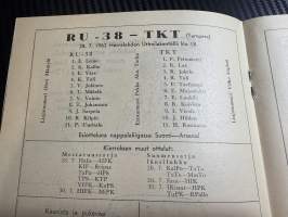 Rosenlewin Urheilijat RU-38, Pori - TKT Tampere 28.7.1963 -Suomensarja (Suomen sarja / Mestaruussarja)  -jalkapallo käsiohjelma
