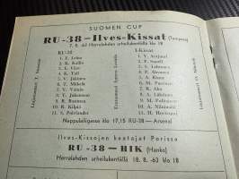 Rosenlewin Urheilijat RU-38, Pori - 1Ilves=Kissat Tampere 7.8.1963 -Suomensarja (Suomen sarja / Mestaruussarja)  -jalkapallo käsiohjelma