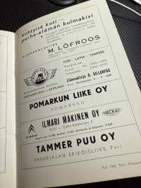 Rosenlewin Urheilijat RU-38, Pori - HIK Hanko 18.8.1963 -Suomensarja (Suomen sarja / Mestaruussarja)  -jalkapallo käsiohjelma