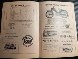 Rosenlewin Urheilijat RU-38, Pori - HPK Hämeenlinna 29.9.1963 -Suomensarja (Suomen sarja / Mestaruussarja)  -jalkapallo käsiohjelma