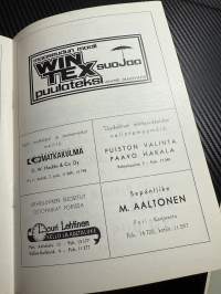 Rosenlewin Urheilijat RU-38, Pori - HPK Hämeenlinna 29.9.1963 -Suomensarja (Suomen sarja / Mestaruussarja)  -jalkapallo käsiohjelma