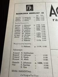 Rosenlewin Urheilijat RU-38, Pori - MesTo Tampere 13.10.1963 -Suomensarja (Suomen sarja / Mestaruussarja)  -jalkapallo käsiohjelma