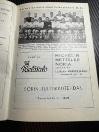 Rosenlewin Urheilijat RU-38, Pori - MesTo Tampere 13.10.1963 -Suomensarja (Suomen sarja / Mestaruussarja)  -jalkapallo käsiohjelma